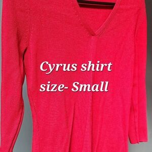 Cyrus Red V-Neck Shirt - Small